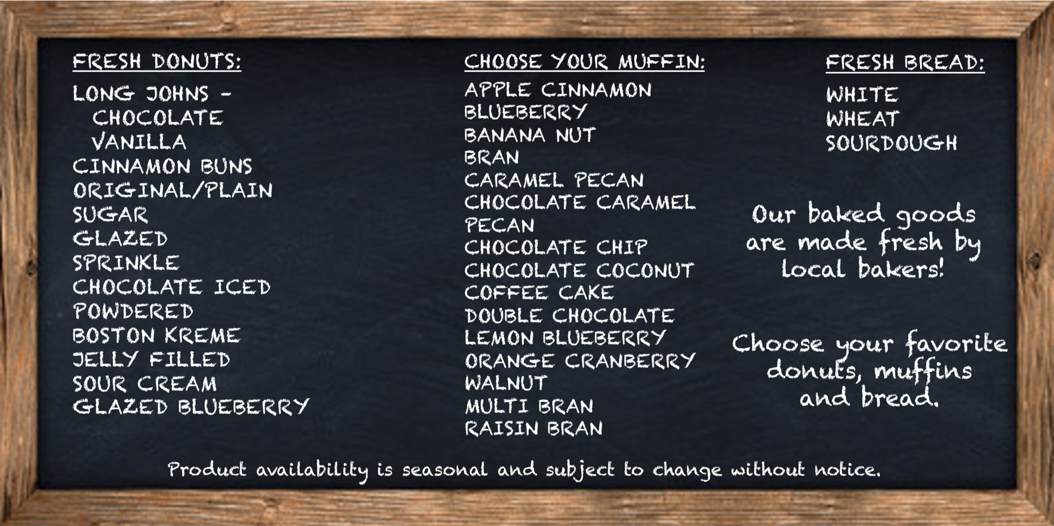 Baked Goods Chalkboard